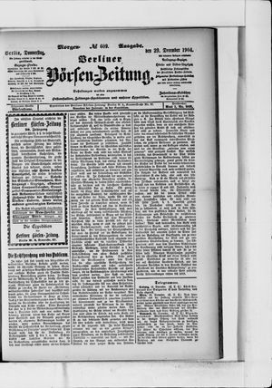 Berliner Börsen-Zeitung vom 29.12.1904