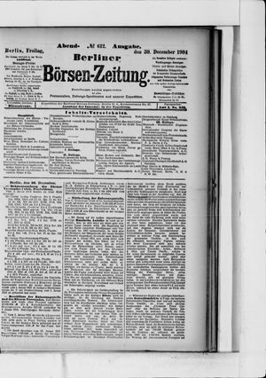 Berliner Börsen-Zeitung vom 30.12.1904