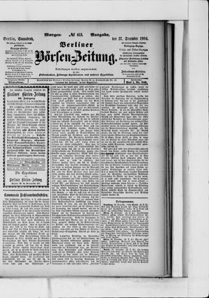 Berliner Börsen-Zeitung vom 31.12.1904