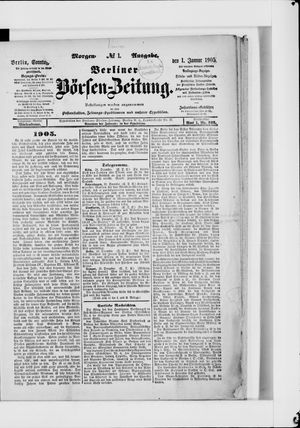 Berliner Börsen-Zeitung vom 01.01.1905