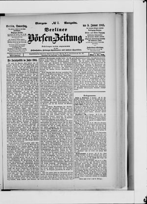 Berliner Börsen-Zeitung vom 05.01.1905