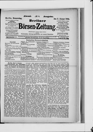 Berliner Börsen-Zeitung vom 05.01.1905