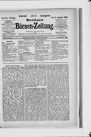Berliner Börsen-Zeitung vom 06.01.1905
