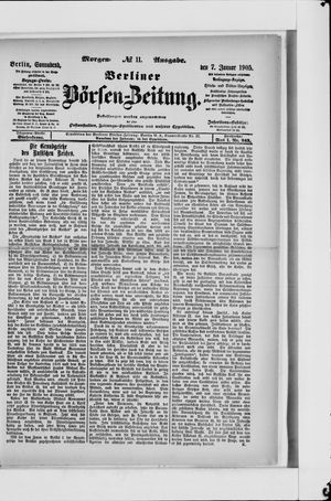 Berliner Börsen-Zeitung vom 07.01.1905