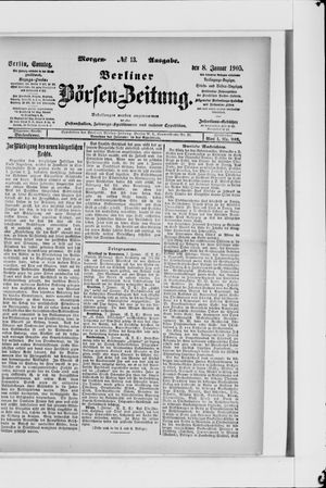 Berliner Börsen-Zeitung vom 08.01.1905