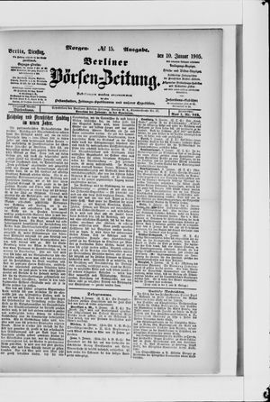 Berliner Börsen-Zeitung vom 10.01.1905