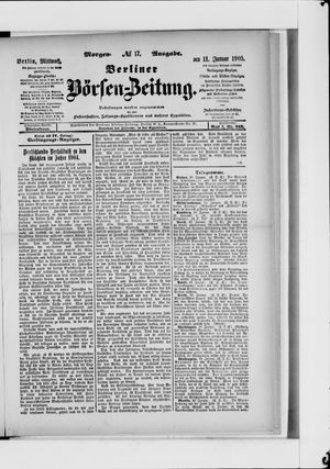 Berliner Börsen-Zeitung vom 11.01.1905