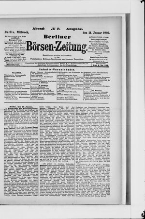 Berliner Börsen-Zeitung vom 11.01.1905
