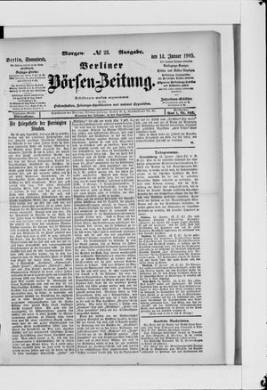 Berliner Börsen-Zeitung vom 14.01.1905