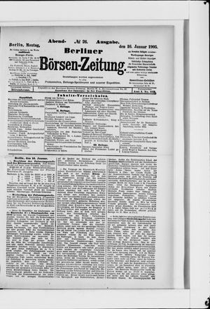 Berliner Börsen-Zeitung vom 16.01.1905