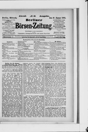 Berliner Börsen-Zeitung vom 18.01.1905