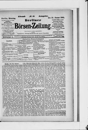 Berliner Börsen-Zeitung vom 24.01.1905