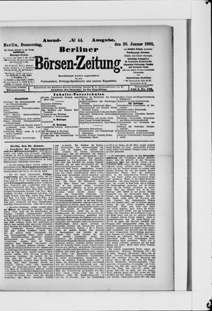 Berliner Börsen-Zeitung vom 26.01.1905