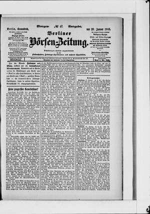 Berliner Börsen-Zeitung vom 28.01.1905