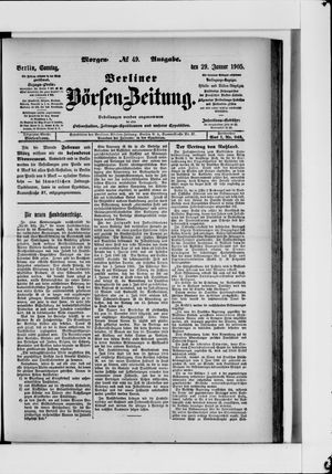 Berliner Börsen-Zeitung vom 29.01.1905
