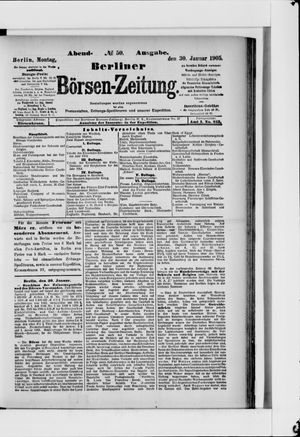 Berliner Börsen-Zeitung vom 30.01.1905