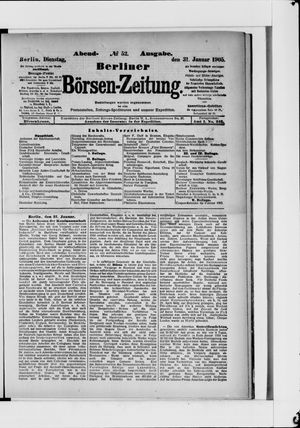 Berliner Börsen-Zeitung vom 31.01.1905