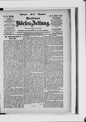 Berliner Börsen-Zeitung vom 03.02.1905