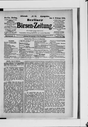 Berliner Börsen-Zeitung vom 03.02.1905