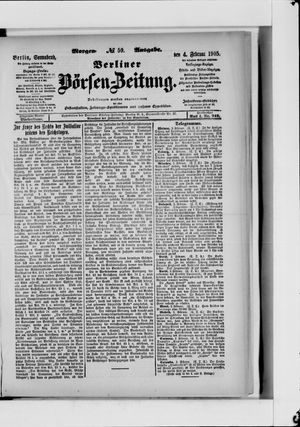 Berliner Börsen-Zeitung vom 04.02.1905