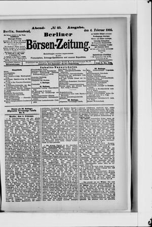 Berliner Börsen-Zeitung vom 04.02.1905