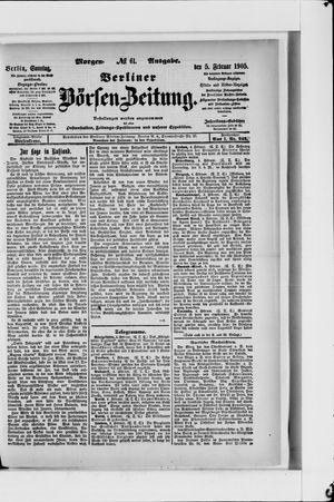 Berliner Börsen-Zeitung vom 05.02.1905
