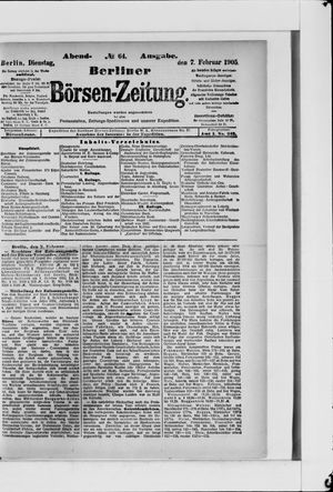 Berliner Börsen-Zeitung vom 07.02.1905