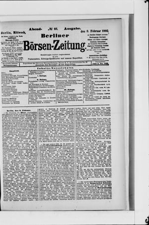 Berliner Börsen-Zeitung vom 08.02.1905