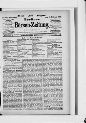 Berliner Börsen-Zeitung vom 11.02.1905