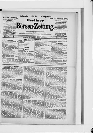 Berliner Börsen-Zeitung vom 14.02.1905