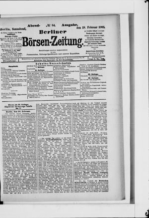 Berliner Börsen-Zeitung on Feb 18, 1905