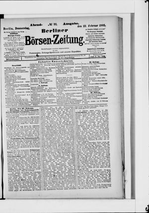Berliner Börsen-Zeitung vom 23.02.1905