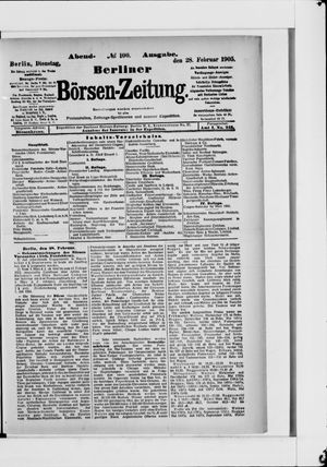 Berliner Börsen-Zeitung vom 28.02.1905