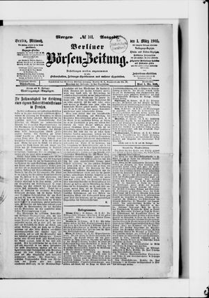 Berliner Börsen-Zeitung vom 01.03.1905