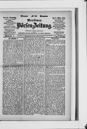 Berliner Börsen-Zeitung vom 02.03.1905