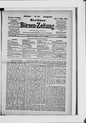 Berliner Börsen-Zeitung vom 03.03.1905