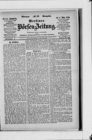 Berliner Börsen-Zeitung vom 04.03.1905