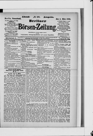 Berliner Börsen-Zeitung vom 04.03.1905