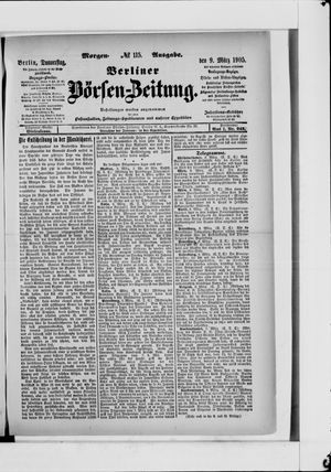 Berliner Börsen-Zeitung vom 09.03.1905