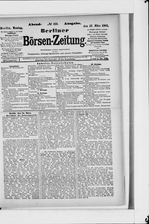 Berliner Börsen-Zeitung vom 13.03.1905