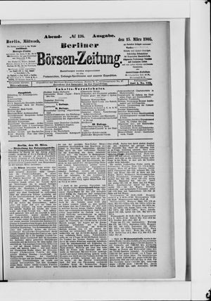 Berliner Börsen-Zeitung vom 15.03.1905