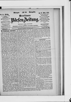 Berliner Börsen-Zeitung vom 17.03.1905