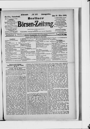 Berliner Börsen-Zeitung vom 18.03.1905