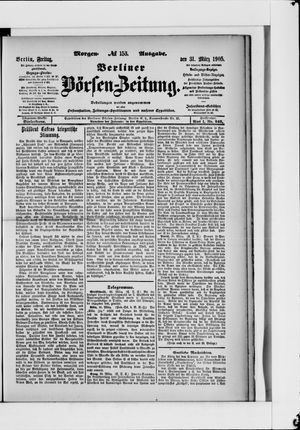 Berliner Börsen-Zeitung vom 31.03.1905