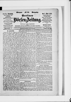 Berliner Börsen-Zeitung vom 01.04.1905