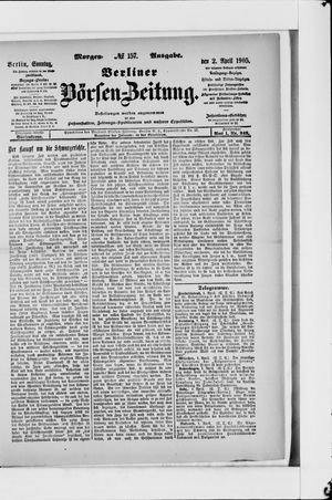 Berliner Börsen-Zeitung vom 02.04.1905