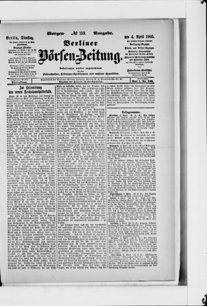 Berliner Börsen-Zeitung vom 04.04.1905