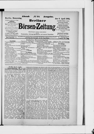 Berliner Börsen-Zeitung on Apr 6, 1905