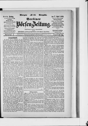 Berliner Börsen-Zeitung vom 07.04.1905