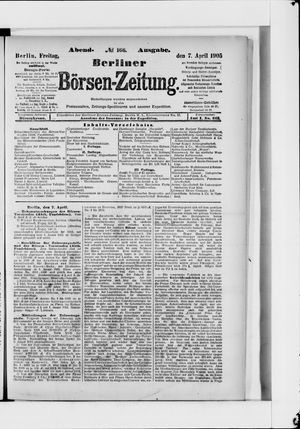 Berliner Börsen-Zeitung vom 07.04.1905